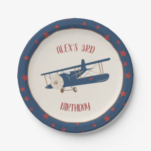Airplane Birthday Paper Plate - Custom