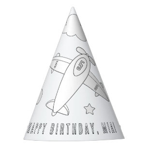 Airplane Birthday Party - Colour Your Own Hat