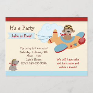 Airplane Birthday Party Invitation