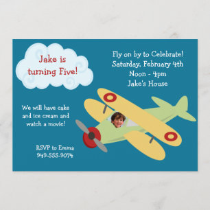 Airplane Birthday Party Invitation