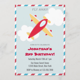 Airplane Birthday Party Invitation