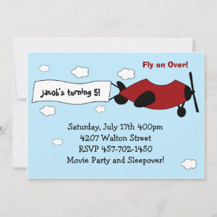 Airplane Birthday Party Invitation