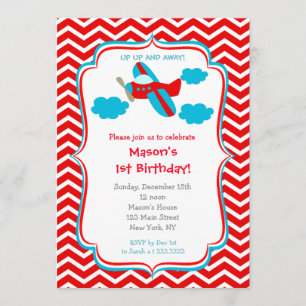 Airplane Birthday Party Invitations