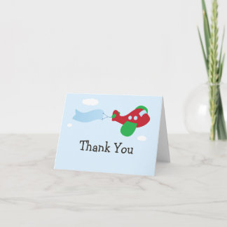 Airplane Birthday Party Thank You Card