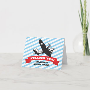 Airplane Birthday Party Thank you note cards