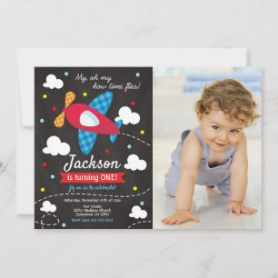 Airplane Birthday Photo Invitation   Time Files