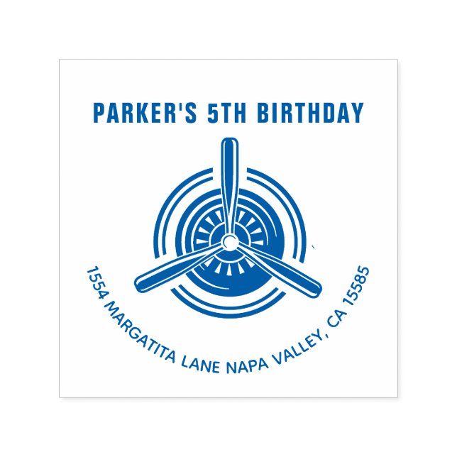 Airplane Birthday Self-inking Stamp (Design)