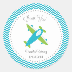 Airplane Birthday Sticker