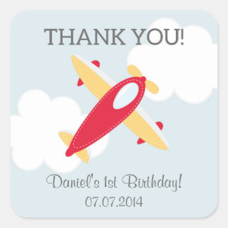 Airplane Birthday Thank You Stickers