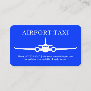 Airplane Blue Skies Airport Taxi Business Card