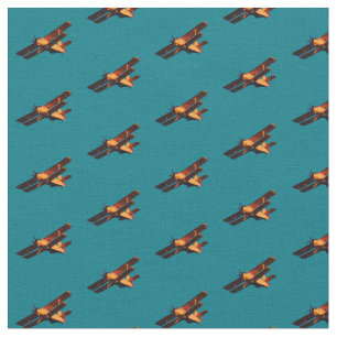 Airplane & Blue sky /vintage plane Fabric