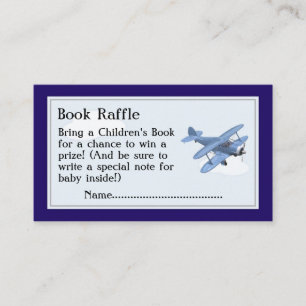 Airplane Book Raffle Tickets, Baby Shower Game Enclosure Card