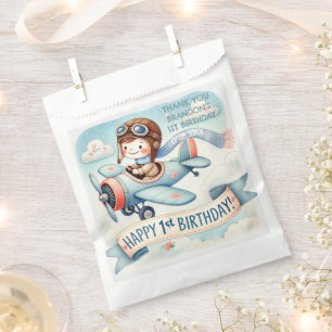 Airplane Boy 1st Birthday Party Favour Bag