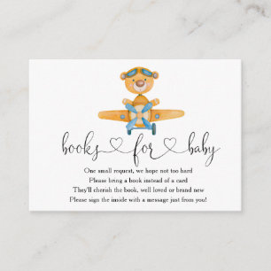 Airplane Boy Teddy Bear Books For Baby Enclosure Card