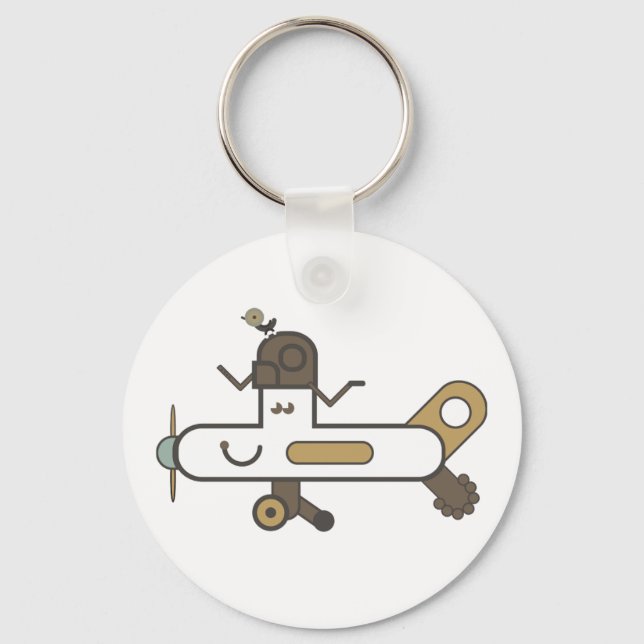 Airplane Button Key Ring (Front)