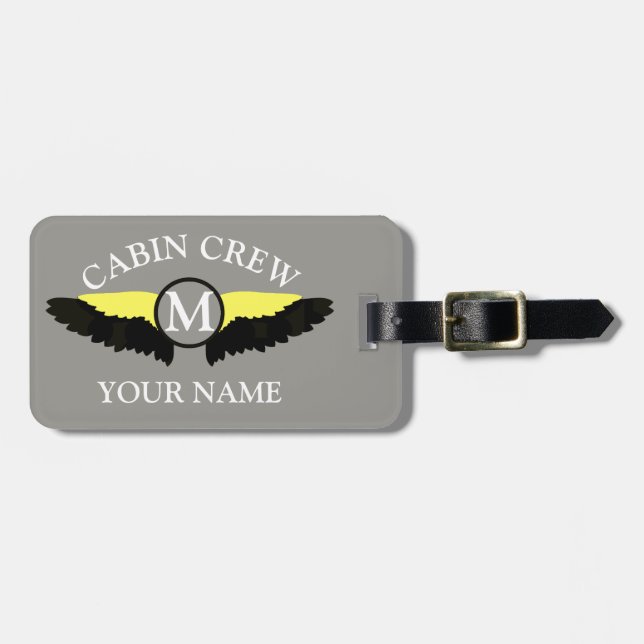 Airplane cabin crew luggage tag (Front Horizontal)