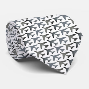 Airplane Captain Tie Armani Smokey Grey & White