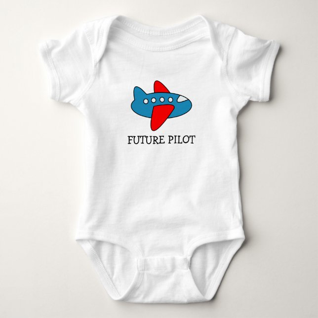 Airplane cartoon baby creeper for future pilot (Front)