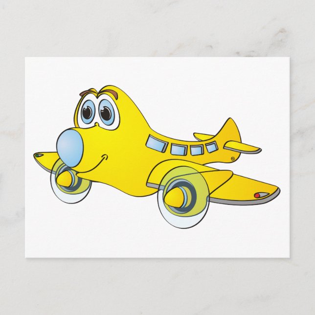 Airplane Cartoon Postcard (Front)