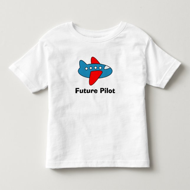 Airplane cartoon toddler t shirt for future pilot (Front)