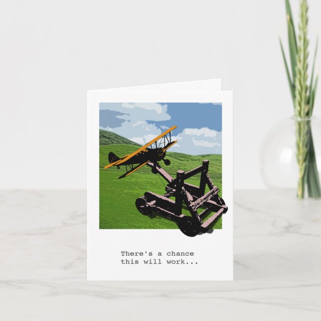 Airplane Catapult Farewell / Bon Voyage Card (Front)
