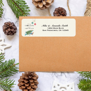 Airplane & Christmas Holiday Tree Funny Watercolor