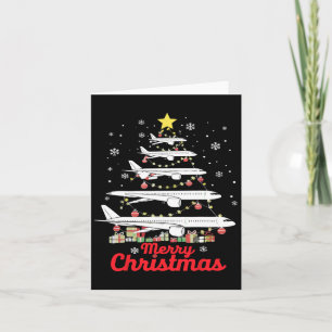 Airplane Christmas Tree Merry Christmas Most Likel Card