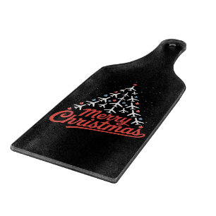 Airplane Christmas Tree Pilot Cutting Board