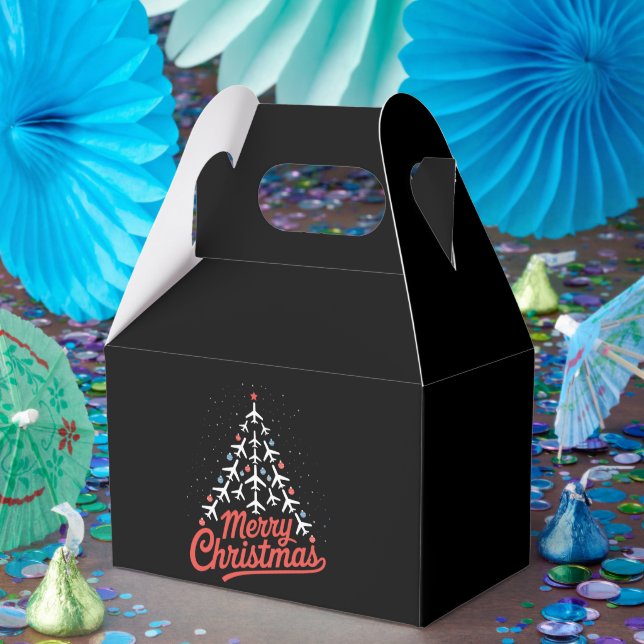 Airplane Christmas Tree Pilot Favor Box (Party)