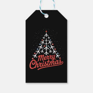 Airplane Christmas Tree Pilot Gift Tags