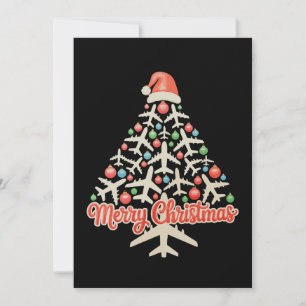 Airplane Christmas Tree Pilot Xmas Holiday Family