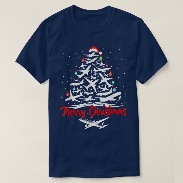 Airplane Christmas Tree ts  T-Shirt (Design Front)