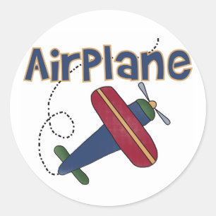 Airplane Classic Round Sticker