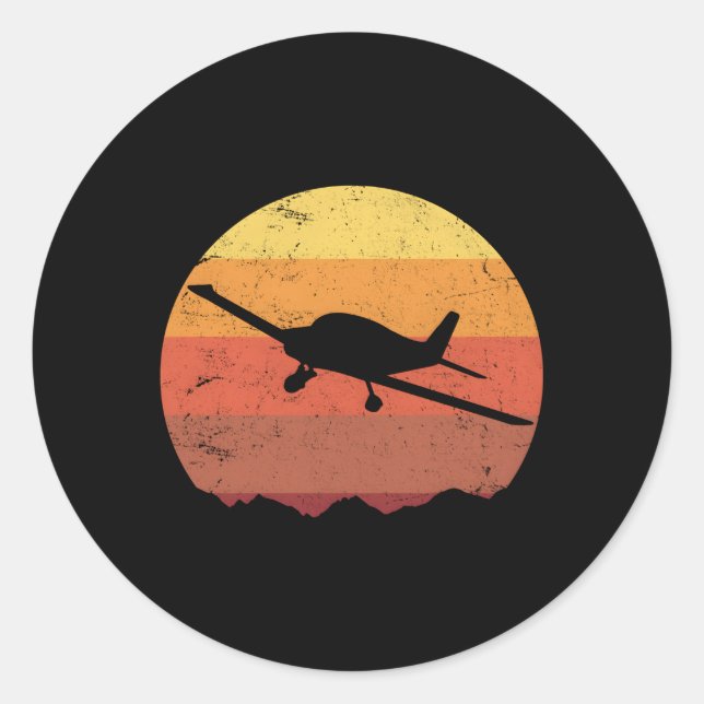 Airplane Classic Round Sticker (Front)