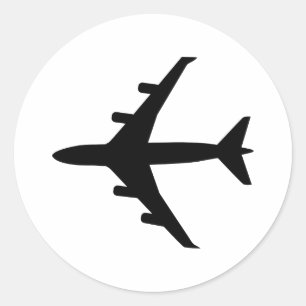 Airplane Classic Round Sticker
