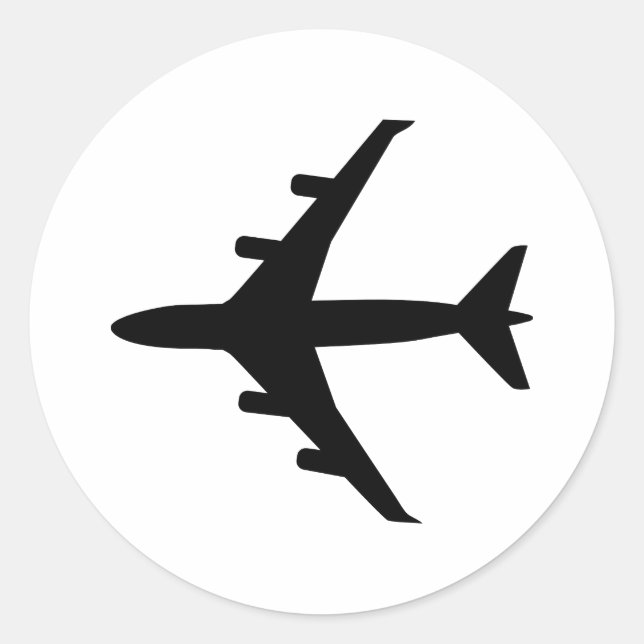 Airplane Classic Round Sticker (Front)