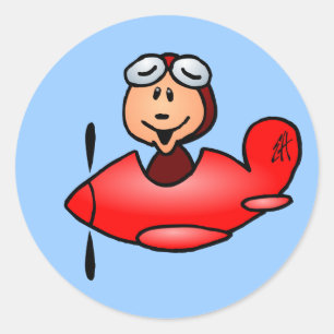 Airplane Classic Round Sticker