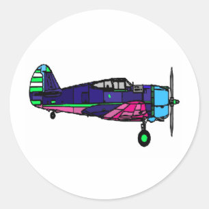 airplane classic round sticker