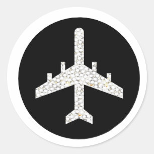 AIRPLANE CLASSIC ROUND STICKER