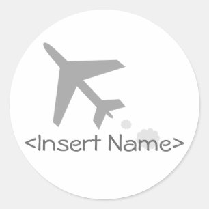 Airplane Classic Round Sticker