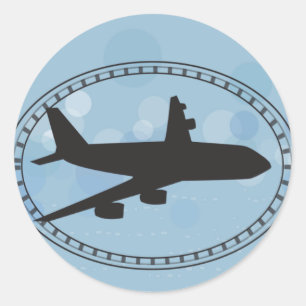 Airplane Classic Round Sticker