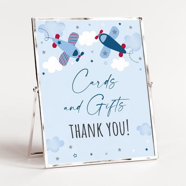 Airplane Clouds Birthday Cards & Gifts Sign (Creator Uploaded)