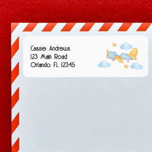 Airplane,Clouds & Stars,Blue,Baby Boy,Cute address