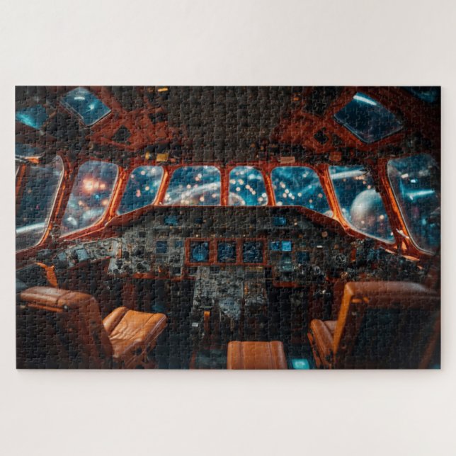 Airplane cockpit jigsaw puzzle (Horizontal)