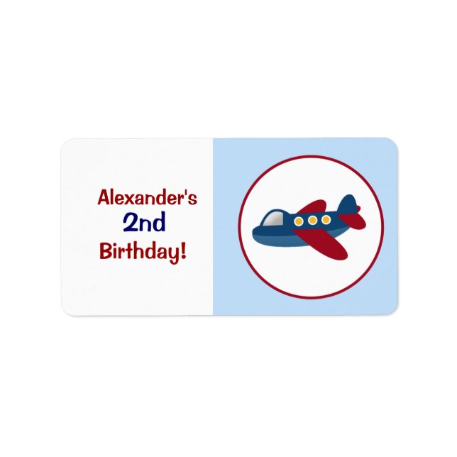 Airplane Custom Baking Labels or Stickers (Front)