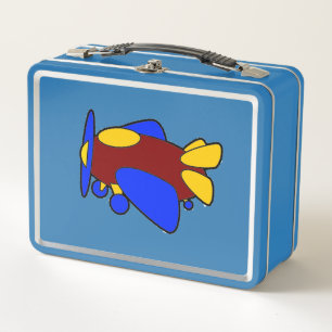 Airplane Cute Colourful Cartoon Kids Plane Metal Lunch Box