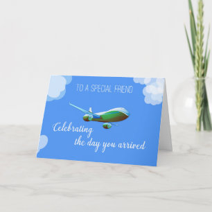 Airplane Day for Friend Adoption with Green Airpla Card
