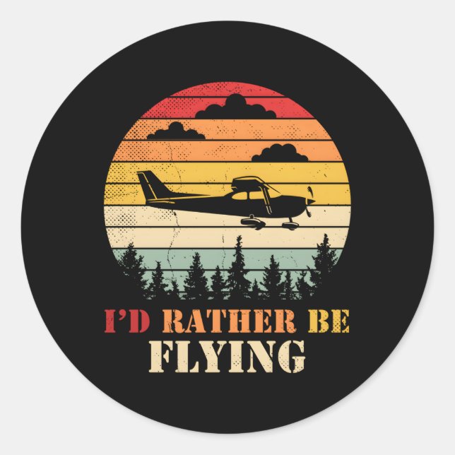 Airplane Decoration Aviation Decor Aviation Quotes Classic Round Sticker (Front)