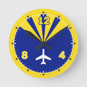 Airplane Design Round Clock