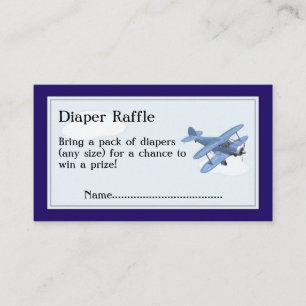 Airplane Diaper Raffle Tickets, Clouds and Sky Enclosure Card